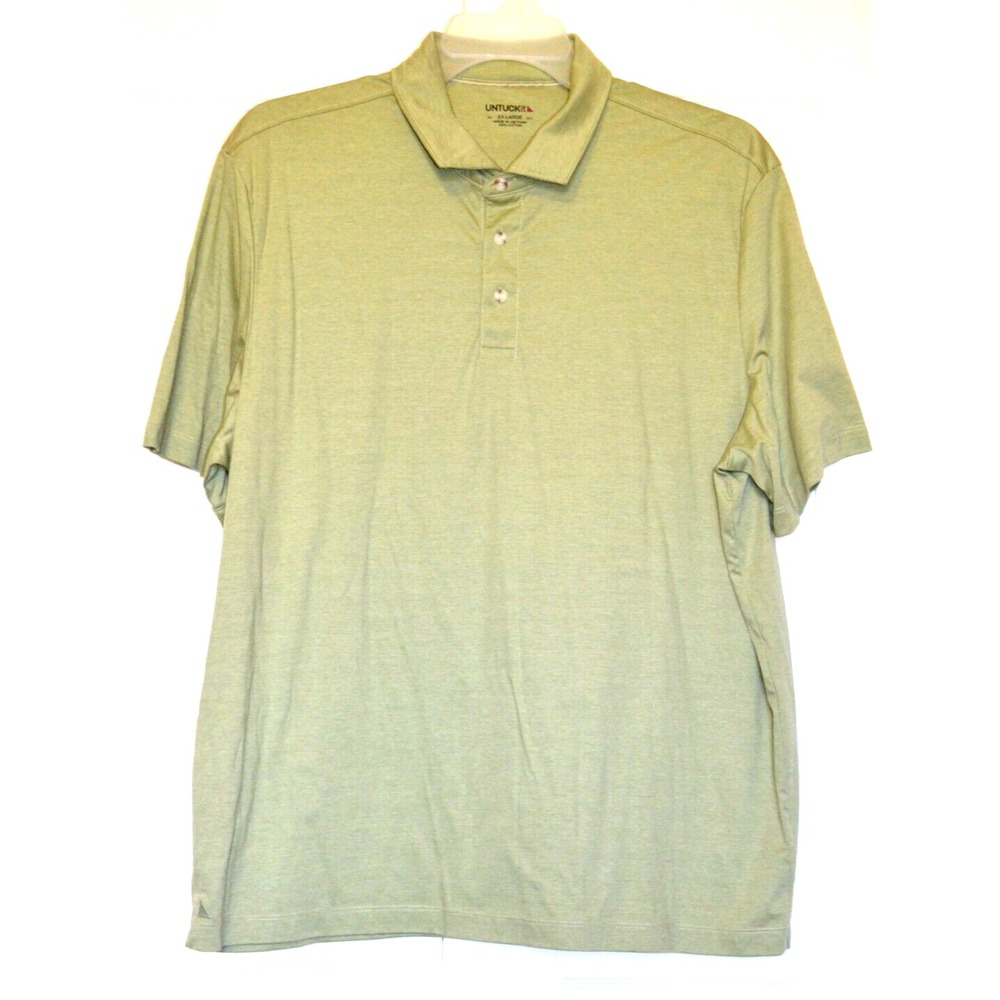 UNTUCKit  Green Polo Shirt Mens XXL Van Der Hayden‎ Short Sleeve